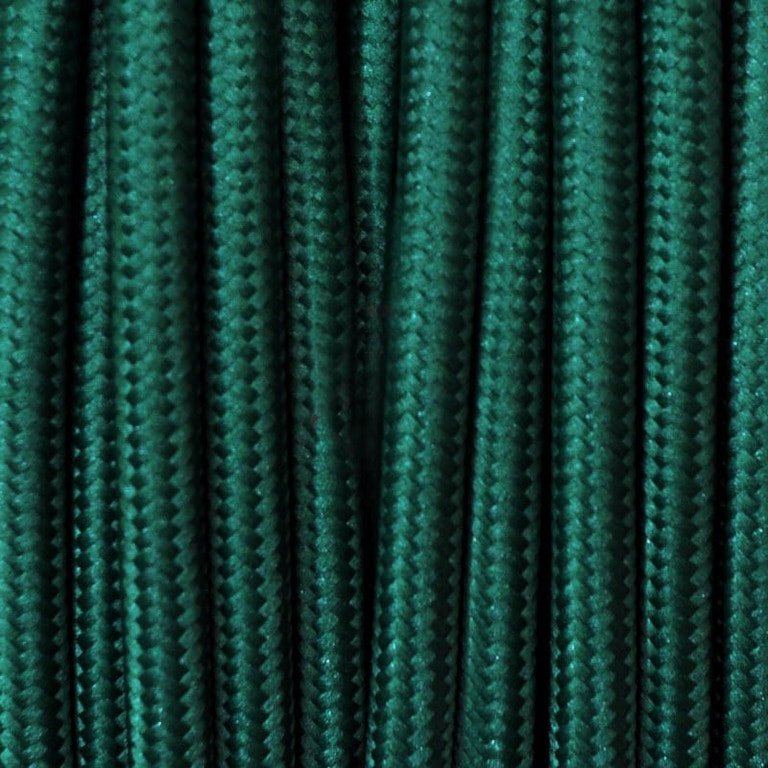 Темно зеленый текстильный провод  фото 1