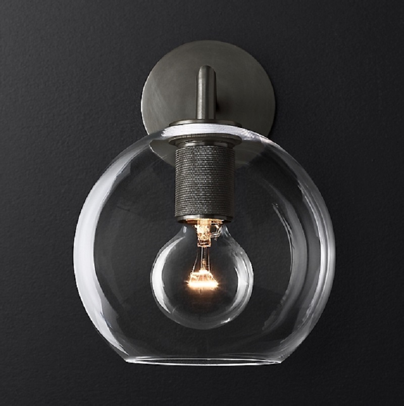 Бра RH Utilitaire Globe Shade Single Sconce Черный фото 2 Бра RH Utilitaire Globe Shade Single Sconce Черный фото 2