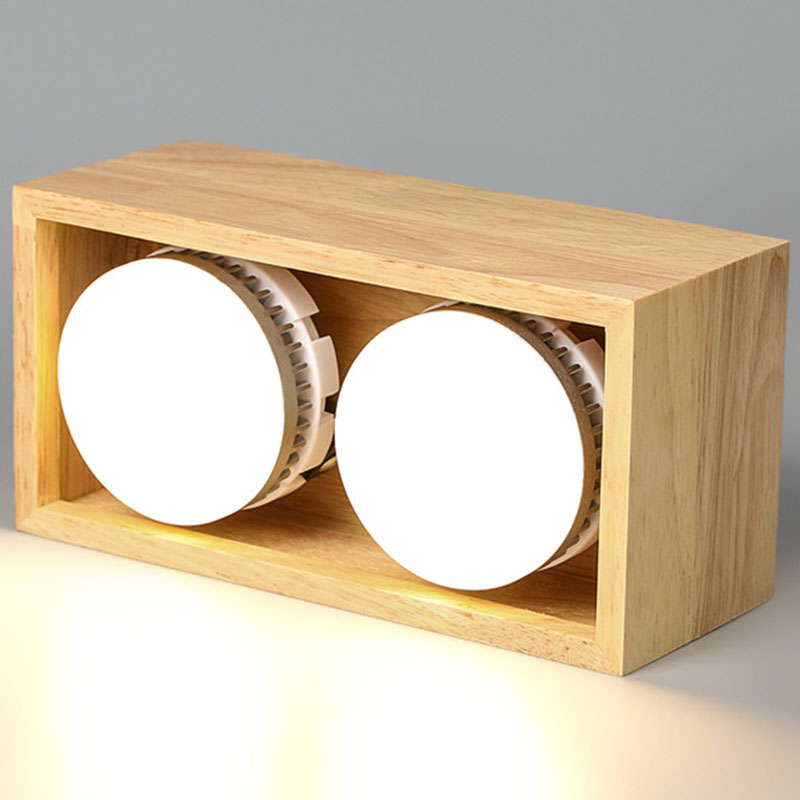 Накладной светодиодный светильник с деревянным корпусом 14W6000K  фото 1