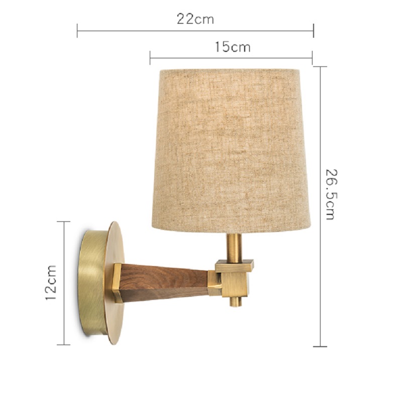 Настенная лампа-бра из дерева с текстильным плафоном STAVRA WALL  фото 1