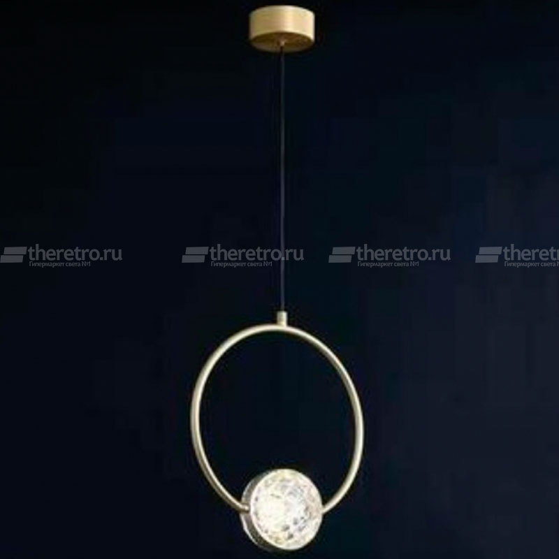 Подвесной светильник с рельефным шарообразным плафоном на металлическом кольце MAIRIN  фото 1