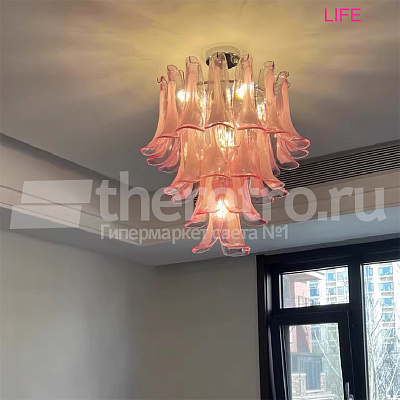 Люстра со стеклянной атрибутикой Lobby Lattimo Розовый C фото 8