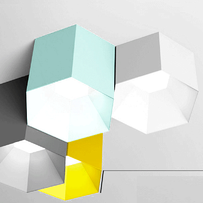 Шестигранный светодиодный потолочный светильник HEXAGON B фото 6