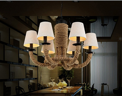 Industrial Rope Chandelier A фото 7