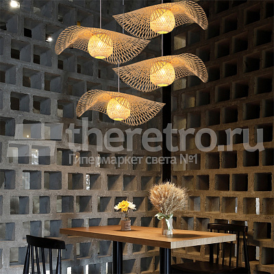 Ротанговый подвесной светильник Lotus Leaf Pendant Light E фото 9