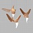 Серия подвесных светильников виде деревянных птиц со светящимися клювами с дополнительным световым элементом в потолочном креплении HANSY большой Модель В светлый фото 14