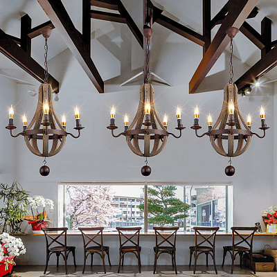 Antiquity Wine Barrel Chandelier фото 13