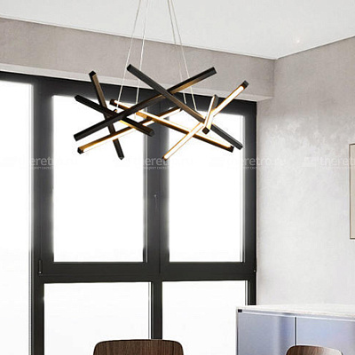 Подвесной светильник Chandelier Мantidel Modern 100 см  Черный фото 9