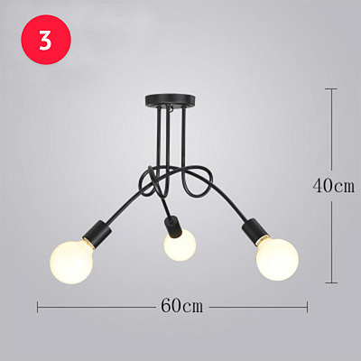 Loft Industrial Knot 3 плафона Черный фото 11