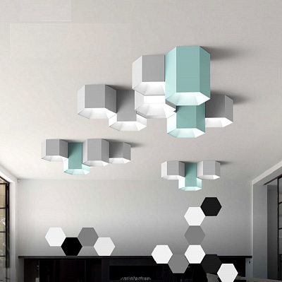 Шестигранный светодиодный потолочный светильник HEXAGON B фото 9