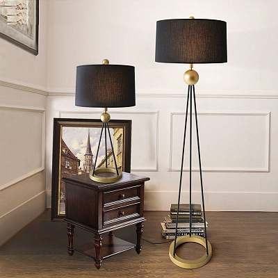Светильник настольный Anthropologie Triangulate Table Lamp Ensemble Черный фото 9