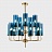 Люстра Brass & Blue Glass Tube designed by Hans-Agne Jakobsson in 1970 6 плафонов Золотой фото 2