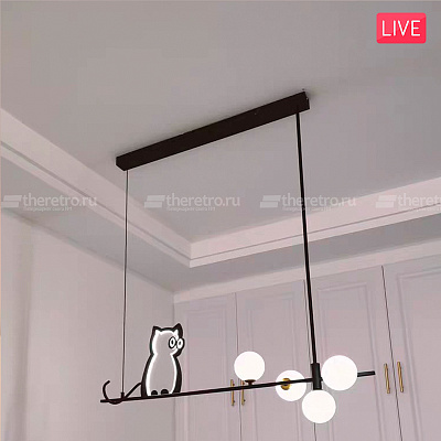 Подвесной светильник с Котиком Синий 100 см  фото 11