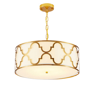 Люстра Quatrefoil Overlay Drum Pendant 40 см  Белый фото 5