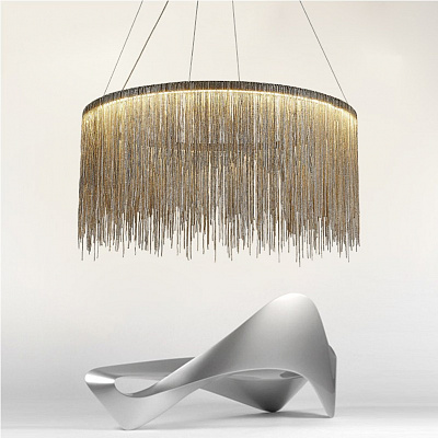 Metall Rain Chandelier 40 см  Серебро (Хром) фото 7