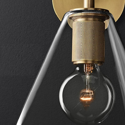 Бра RH Utilitaire Funnel Shade Double Sconce Черный фото 6