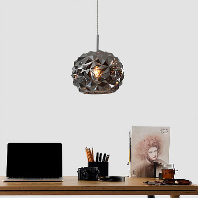 Подвесной светильник с плафоном из рифленого стекла TORNA фото 5