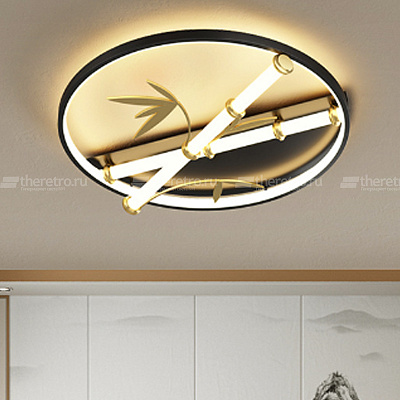 Потолочный круглый светильник в японском стиле Бамбук Japanese Style Bamboo Wall Lamp A фото 11