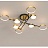 Потолочная светодиодная люстра с плафонами в форме колец и дисков MARSA 6 плафонов  Золотой фото 7