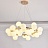 Люстра с шарообразными матовыми плафонами на кольцевом каркасе LINDA MILK 45 ламп золотой каркас фото 8