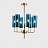 Люстра Brass & Blue Glass Tube designed by Hans-Agne Jakobsson in 1970 10 плафонов Золотой фото 5