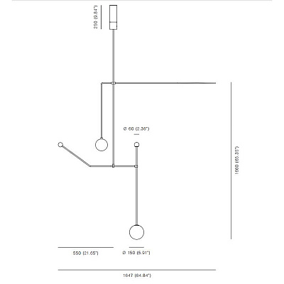 Дизайнерская минималистская люстра LINES 8 фото 6
