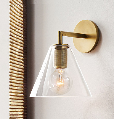 Бра RH Utilitaire Funnel Shade Single Sconce Черный фото 7